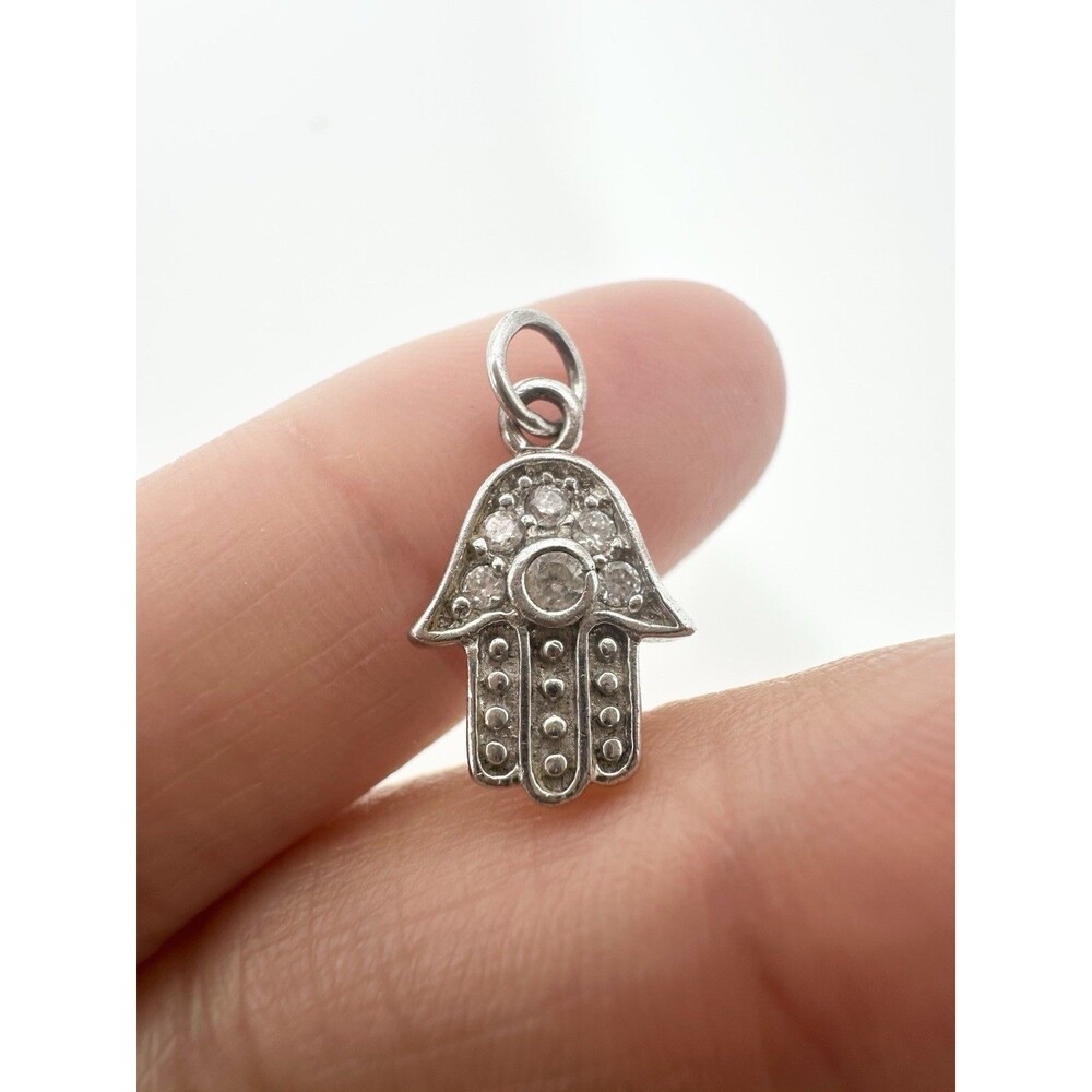 Hamsa Hand Charm Pendant 925 Sterling Silver